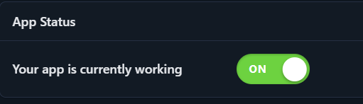 Application status ON